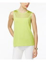 アンクライン ANNE KLEIN Womens Green Sleeveless Jewel Neck Wear To Work Top M レディース