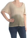 WE THE FREE Womens 1403 Beige Pinstripe Faded Brown Dolman Sleeve T-Shirt Top S レディース