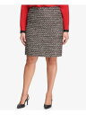 カルバンクライン CALVIN KLEIN Womens Black Tweed Wear To Work Pencil Skirt Plus 24W レディース