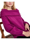 フリーピーポー FREE PEOPLE Womens Purple Long Sleeve Mock Sweater Size: S レディース