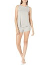 Mae Womens Sleepwear Sleeveless Split Back Top and Short Pajama Set Light レディース