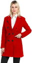 ForeMode Women Autumn Double Breasted Wool Pea Coat Long Sleeve Jacket with レディース