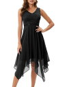 Meetjen Floral Lace Dress for Women Formal Wedding Cocktail Prom Party Dress A レディース