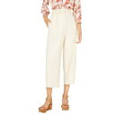 Leyden LEYDEN NEW Women's Beige Cropped Paper-bag Lined Wide Leg Palazzo Pants L TEDO レディース