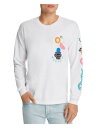 GuofB Everybody World Mens White Graphic Long Sleeve Casual Shirt L Y