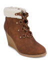 m[eBJ NAUTICA Womens Brown Plushed Lined Galva Almond Toe Wedge Boots Shoes 8.5 fB[X