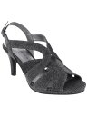 JXRbg KAREN SCOTT Womens Gray Glitter Belindah Peep Toe Stiletto Buckle Sandals 11 M fB[X