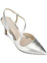 PlXR[ KENNETH COLE NEW YORK Womens Silver Riley 85 Stiletto Leather Slingback 6.5 M fB[X