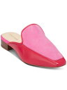 コールハーン コールハーン COLE HAAN Womens Pink Perley Square Toe Block Heel Slip On Leather Mules 9 B レディース