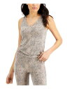 ALFANI Intimates Beige V-Neck Sleeveless Tank Top Sleep Shirt Pajama Top XL fB[X