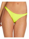 {R VOLCOM Women's Yellow Stretch Textured Simply Mesh Bikini Swimsuit Bottom S fB[X