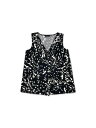 ALFANI Womens Black Printed V Neck Tank Top S レディース