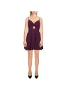 CITY STUDIO Womens Purple Back Spaghetti Strap Mini Fit + Flare Dress Juniors 17 fB[X