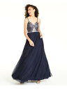 SAY YES TO THE PROM SAY YES TO THE Womens Navy Spaghetti Strap Formal Fit + Flare Dress Juniors 1 fB[X