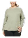 JoNC CALVIN KLEIN Womens Green Color Block Sweatshirt Plus 3X fB[X