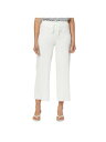 NYDJ Womens Ivory Stretch Tie Cropped Drawstring Raw-hem Wide Leg Pants L fB[X