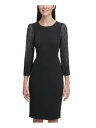 カルバンクライン CALVIN KLEIN Womens Black Kimono Sleeve Above The Knee Evening Sheath Dress 12 レディース