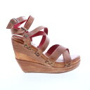 ベッドストゥ Bed Stu Juliana F374002 Womens Brown Leather Slip On Wedges Sandals Shoes 6 レディース