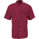 River's End Ezcare Woven Short Sleeve Button Up Shirt Mens Burgundy Casual Tops Y