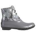 Xy[ Sperry Saltwater Metallic Camouflage Duck Womens Grey Silver Casual Boots STS8 fB[X