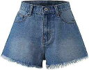 楽天サンガU / D Womens Classic Mid Rise Frayed Denim Shorts Paper Bag Shorts Size 3 レディース