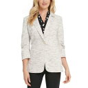 ディーケーエヌワイ DKNY NEW Women's Grey Multi Ruched-sleeve Single-button Blazer Jacket Top 2 TEDO レディース