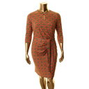 Maxmara Weekend ウイークエンド MAXMARA WEEKEND Women's Orange Multi Gabry Printed Tie Waist Shift Dress XL TEDO レディース