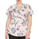 Rachel Roy レイチェルロイ RACHEL ROY NEW Women's Plus Size Floral-print Wrap Blouse Shirt Top TEDO レディース