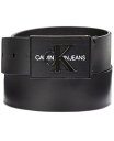 JoNC Calvin Klein Men's Logo Leather Belt Black Size 32 Y