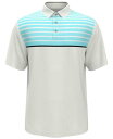 PGA Tour Men's Athletic Fit Geo Stripe Print Shirt White Size XX-Large メンズ