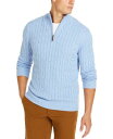 Club Room Men's Pima Cable Quarter-Zip Sweater Blue Size XX-Large Y