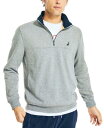 m[eBJ Nautica Men's Classic Fit Quarter Zip Fleece Sweatshirt Gray Size X-Small Y