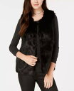 Say What? Juniors' Faux Fur Vest Black Size Medium fB[X