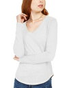 Ultra Flirt Juniors' Long-Sleeved Textured Boyfriend T-Shirt White Size Medium レディース