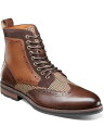 ステイシーアダムス STACY ADAMS Mens Brown Comfort Oswyn Wingtip Toe Block Heel Boots Shoes 8.5 M メンズ