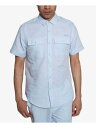 SEANJOHN Mens Light Blue Short Sleeve Point Collar Classic Button Down Shirt M Y