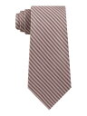 カルバンクライン CALVIN KLEIN Mens Brown Pencil Stripe Silk Slim Neck Tie メンズ