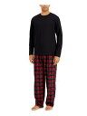 CLUBROOM Intimates 2 Pack Black Fleece Plaid Pajamas L メンズ