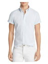 Designer Brand Mens Light Blue Pinstripe Slim Fit Button Down Casual Shirt XL Y