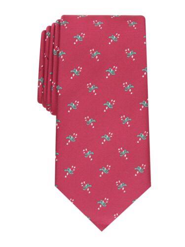 CLUBROOM Mens Red Neat Candy Cane Classic Neck Tie Y