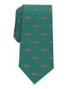 CLUBROOM Mens Green Graphic Holiday Fox Slim Neck Tie Y