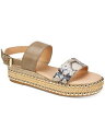 SEVEN DIALS Womens Beige Snake Print Berenice Toe Platform Espadrille Shoes 9 M レディース