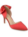 Wl RNV JOURNEE COLLECTION Womens Red Satin Tanzi Pointed Toe Stiletto Slip On Pumps 10 fB[X