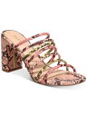 アルド アルド ALDO Womens Pink Snake Print Strappy Trelidda Square Toe Slip On Sandals Shoes 6 レディース