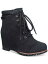 SUN STONE Womens Black Zipper Hidden Heel Lizzie Round Toe Wedge Booties 6 M レディース