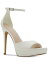 アルド ALDO Womens White 1 Platform Prisilla Square Toe Stiletto Heeled Sandal 6.5 レディース