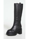 楽天サンガCULT GAIA Womens Black Pull Tabs 2 Platform Hana Leather Heeled Boots 37.5 レディース