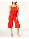 ONE CLOTHING Womens Red Ruffled Spaghetti Strap Scoop Neck Jumpsuit S fB[X