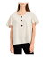 ALFANI Womens Beige Flutter Scoop Neck Top S レディース