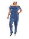 S[h PLANET GOLD Womens Crochet Tie Flutter Sleeve Off Shoulder Skinny Jumpsuit fB[X